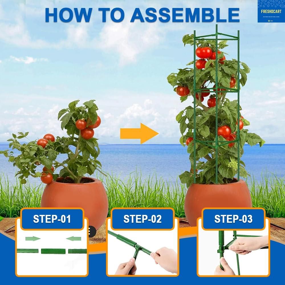Plants Trellis Support with Plastic Coated Steel Anti-Slip for Climbing Vines, Flowers and Vegetables