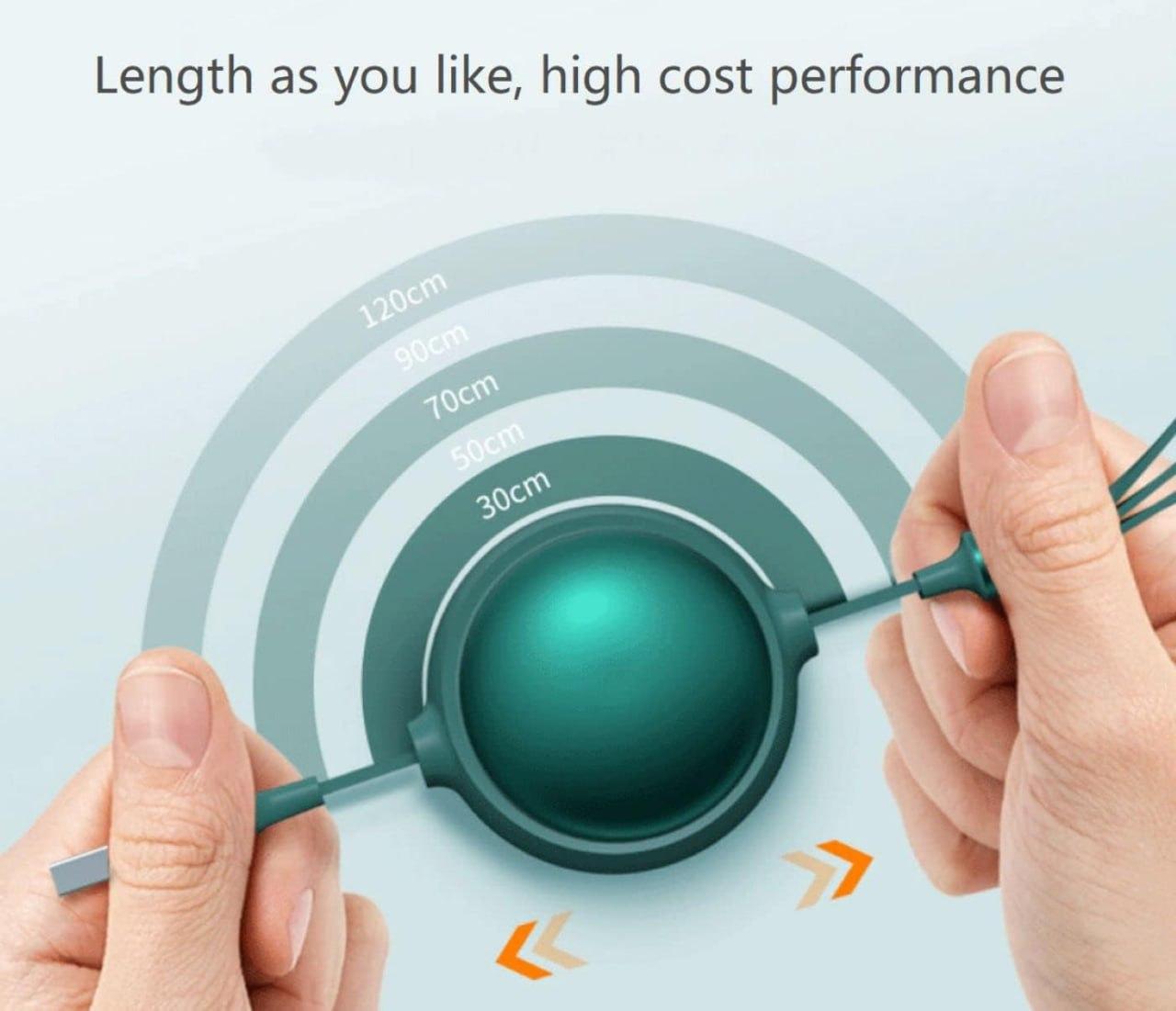 Retractable 3-in-1 Fast Charging Cable