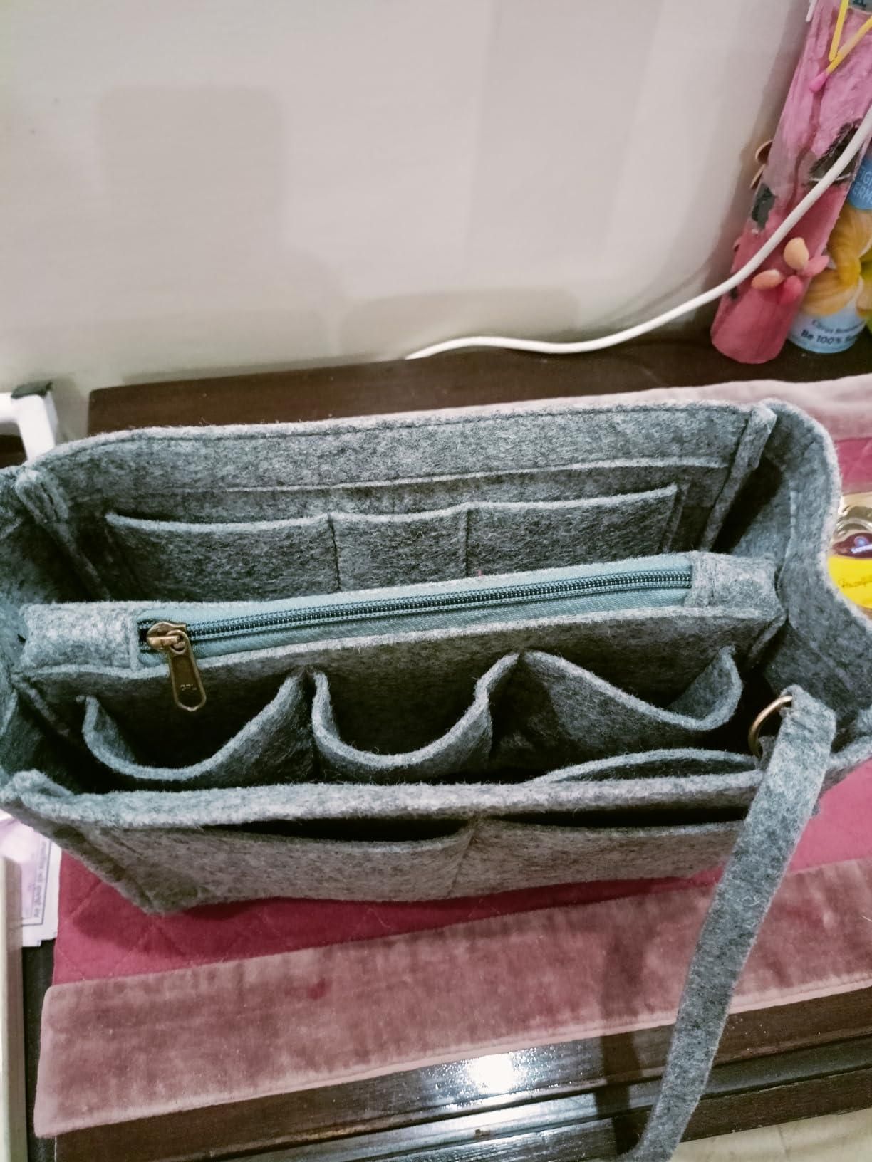 Multi-Pocket Felt Purse Organiser