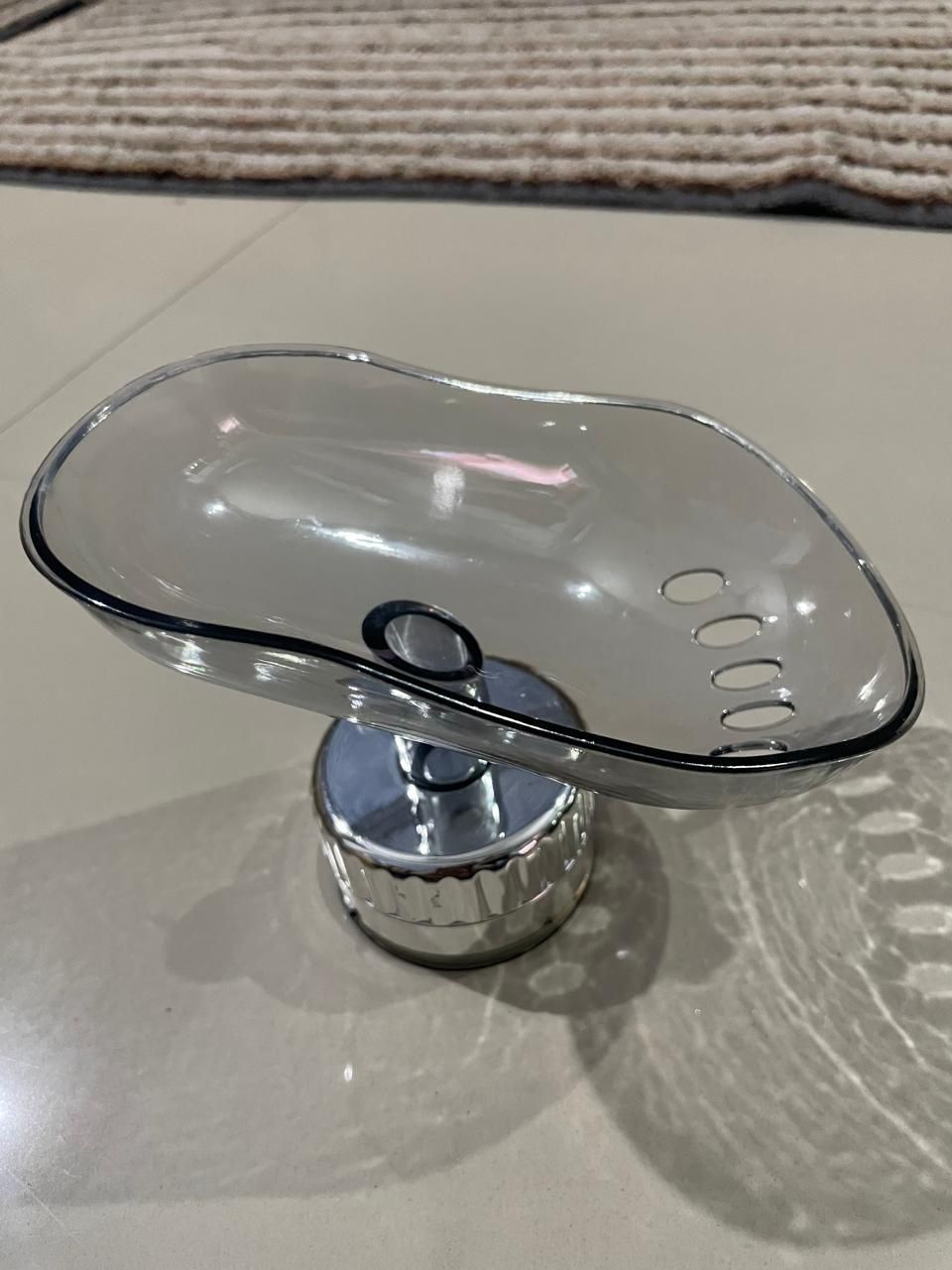 Self-Draining Transparent Soap Dish Holder