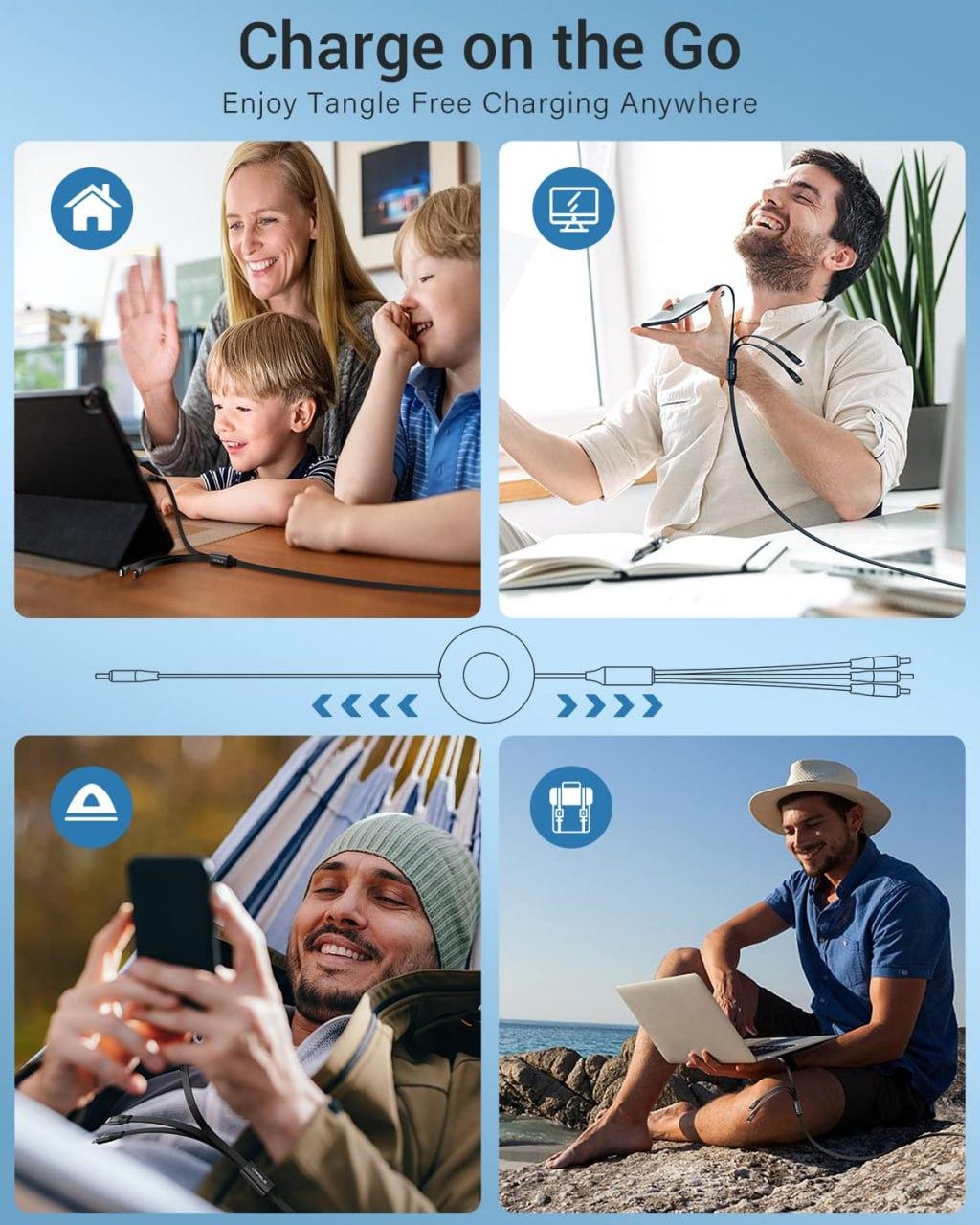 Retractable 3-in-1 Fast Charging Cable