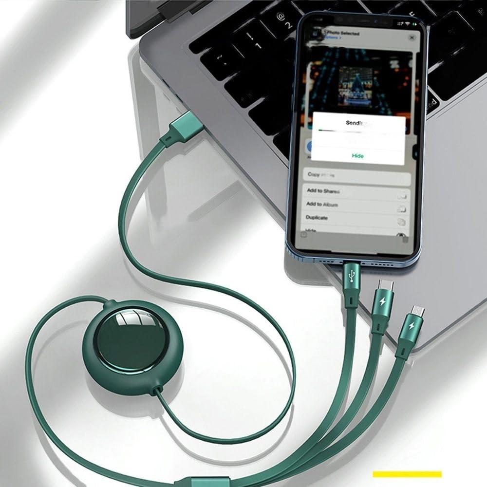 Retractable 3-in-1 Fast Charging Cable